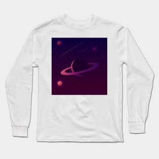 Saturn in the Milk Way I Science Space Universe Long Sleeve T-Shirt